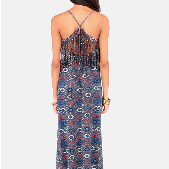 RVCA Burder blue print maxi dress - Picture 4 of 8